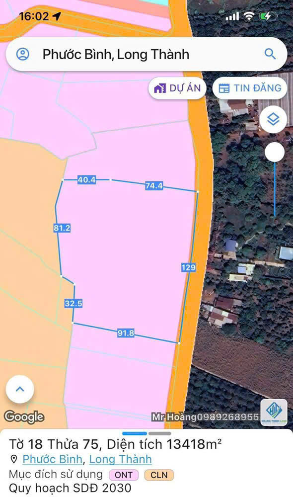 BÁN 13.417,7M2 XÃ PHƯỚC BÌNH, LONG THÀNH, ĐỒNG NAI 2,5 TRIỆU/M2